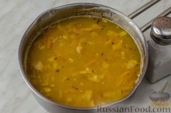 Гороховый суп с курицей и копченой грудинкой (без картофеля)