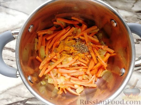 Рис с морковью и стручковой фасолью
