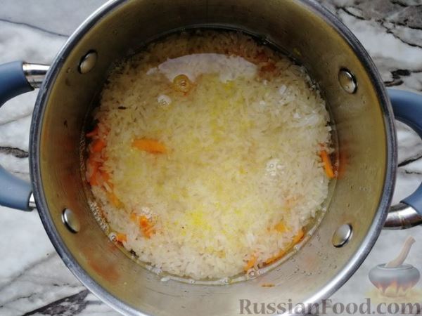 Рис с морковью и стручковой фасолью